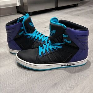 Adidas Men's Black and Purple Hightops